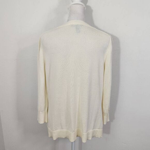 H By Halston Cream Cardigan Sweater Size Medium Cream Sweater - Picture 5 of 7
